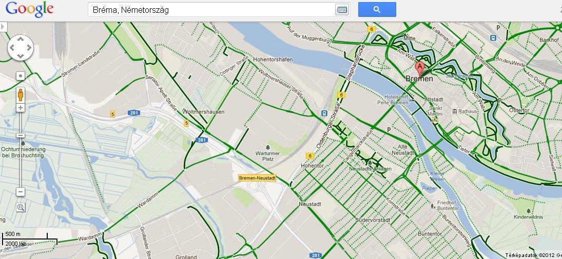 Kerékpáros útvonalak a Google Térképen: egyszer talán nálunk is Kerékpáros útvonalak a Google Térképen: egyszer talán nálunk is