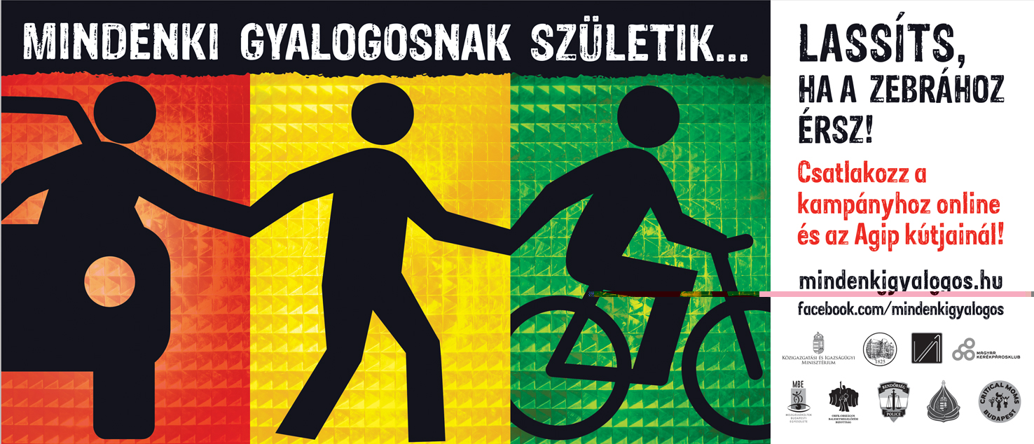 A Kerékpárosklub is részt vesz a KIM által szervezett „Mindenki gyalogosnak születik” kampányban